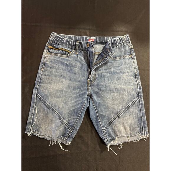 Denizen from Levi's Skrrt Industries Custom Cutoff Biker Stretch Jean Shorts M - Picture 1 of 6